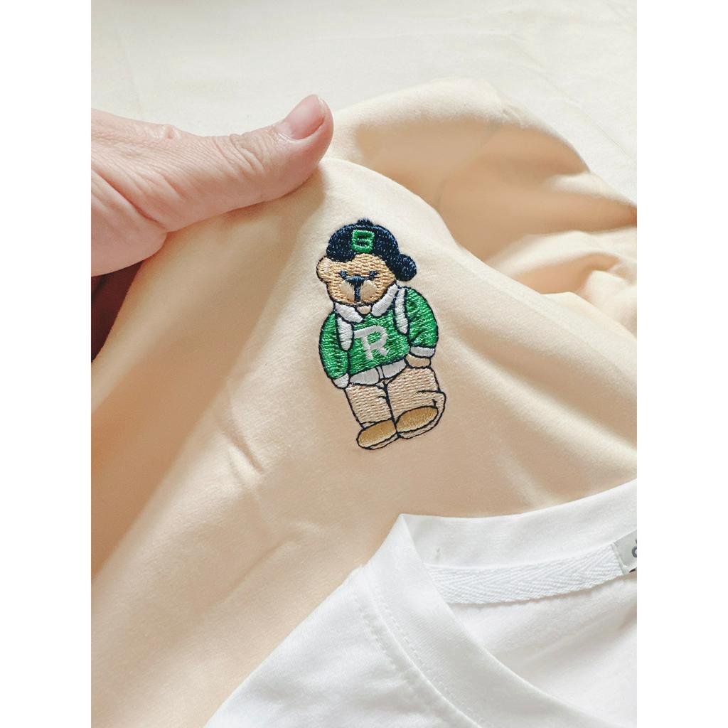 ÁO THUN CỔ TRÒN THÊU GẤU FORM UNISEX