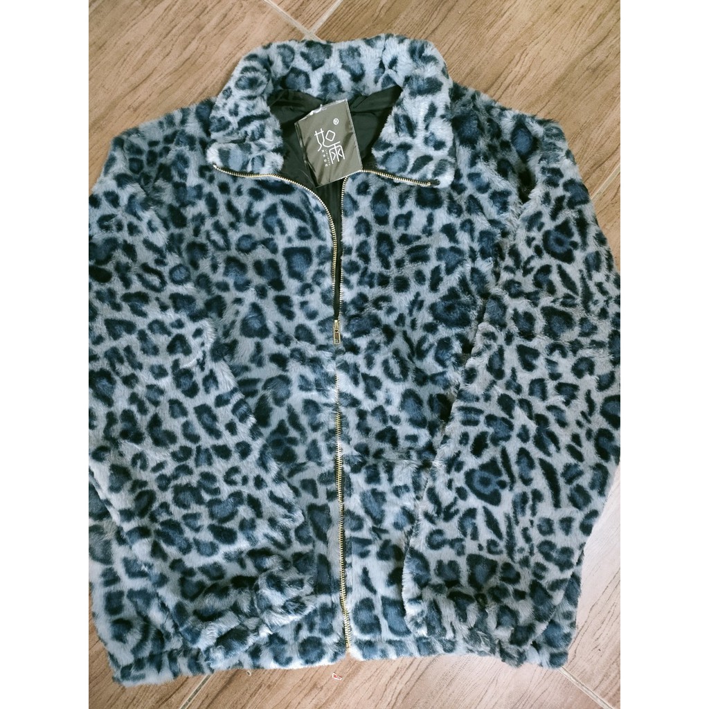 Sẵn Nâu mũ,Be đốm-MẢnh thật 6 hình cuối-2W6.Áo khoác lông họa tiết da báo Unisex phong cách Hàn Quốc