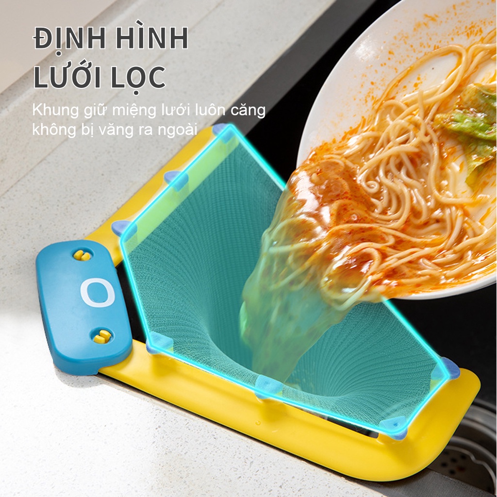 Giá lưới lọc thức ăn thừa, túi lưới lọc rác bồn rửa chén bát SAGOKER, mã GLR604