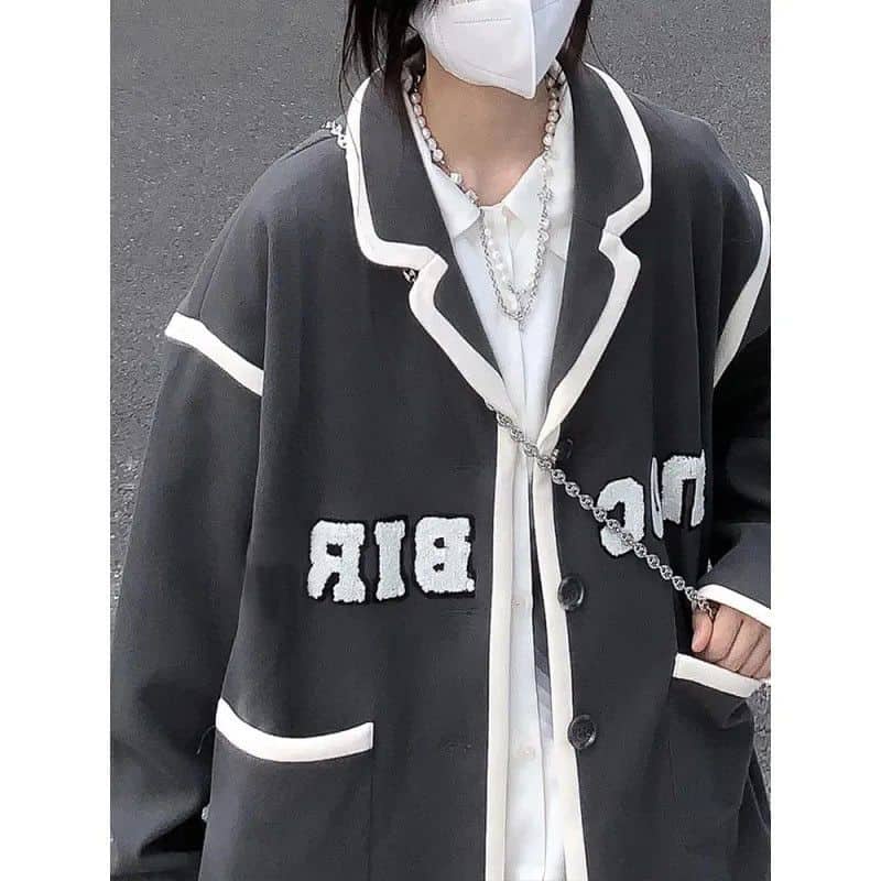 Áo khoác blazer form rộng nam, nữ phong cách Hàn Quốc