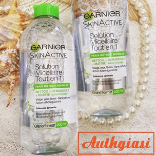 Nước tẩy trang Garnier Pháp nắp xanh Micellar dành cho da nhạy cảm và da hỗn hợp 400ml