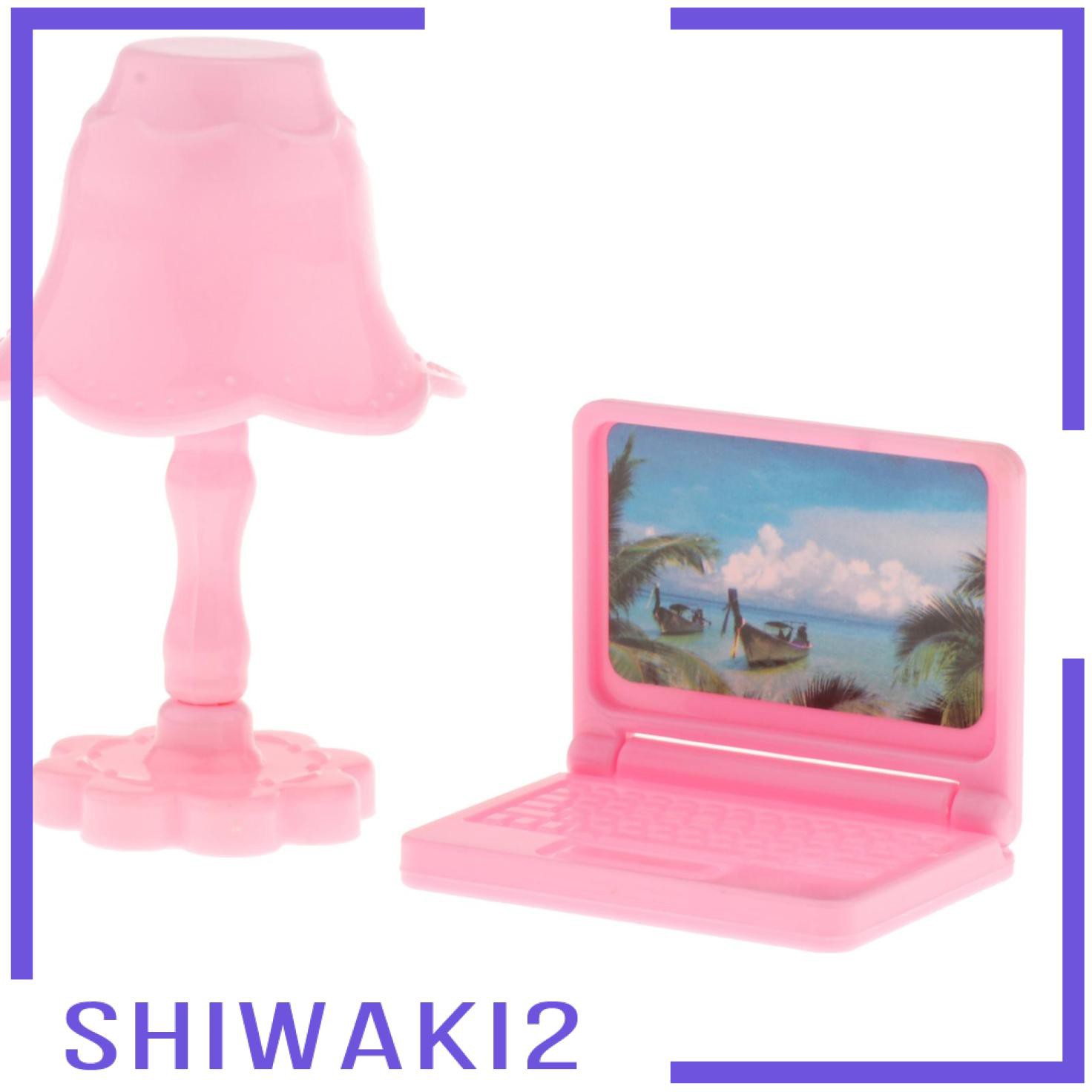 1 Bộ Bàn Máy Tính Laptop Mini Shiwaki2 Cho Nhà Búp Bê 1 / 12 1 / 6