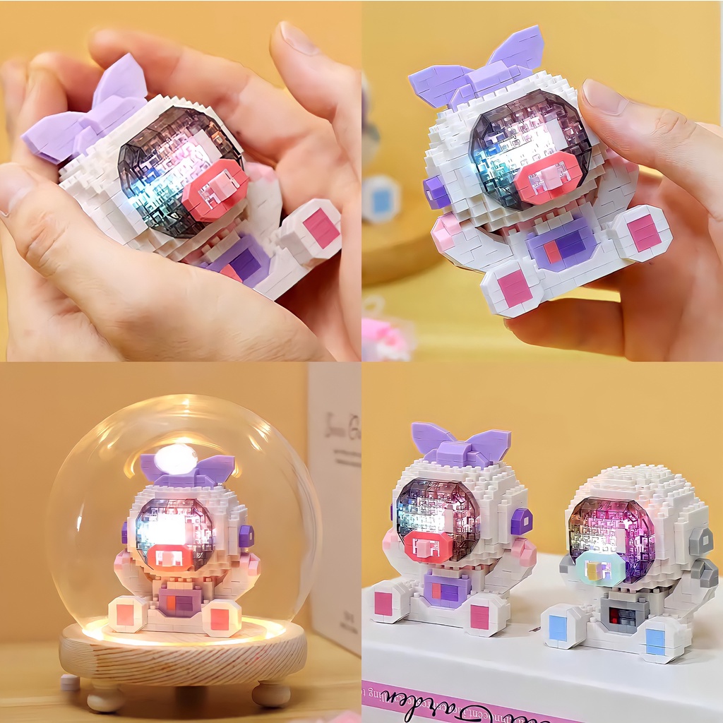 Lego Đồ Chơi Lắp Ráp Phi Hành Gia Motor, Tiny Lina Xếp Hình Nanoblocks Thông Minh Phát Sáng 3D
