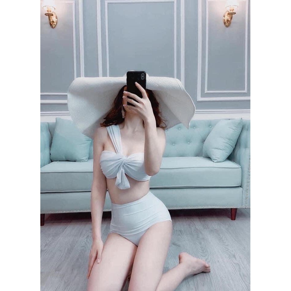 Bộ Đồ Bơi Tắm Biển Bikini 2 Mảnh Thắt Nơ Xoắn Ngực Lệch Vai 88120 SHOP GIAO HANG SIEU TOC88