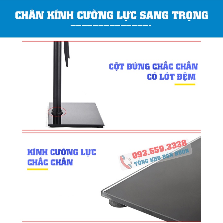 Chân Đế Tivi Đa Năng 26 - 32 Inch - Model: DZ32 - Chân Tivi Đặt Bàn Mặt Kính Cường Lực - Sang Trọng - Cao Cấp