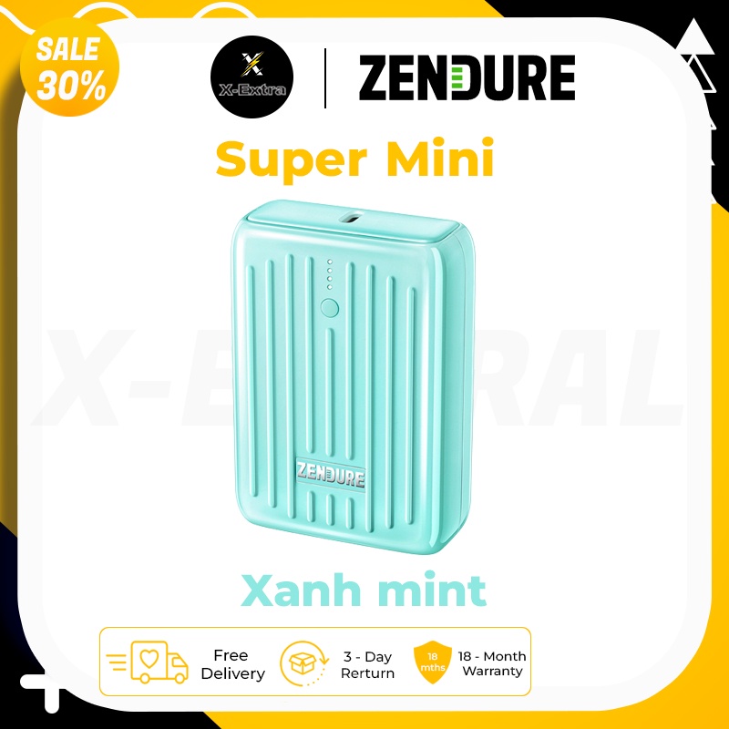 Pin sạc dự phòng Zendure Supermini 10000mAh PD 20W cung cấp năng lượng sạc nhanh 3.0 type c - bảo hành 12T