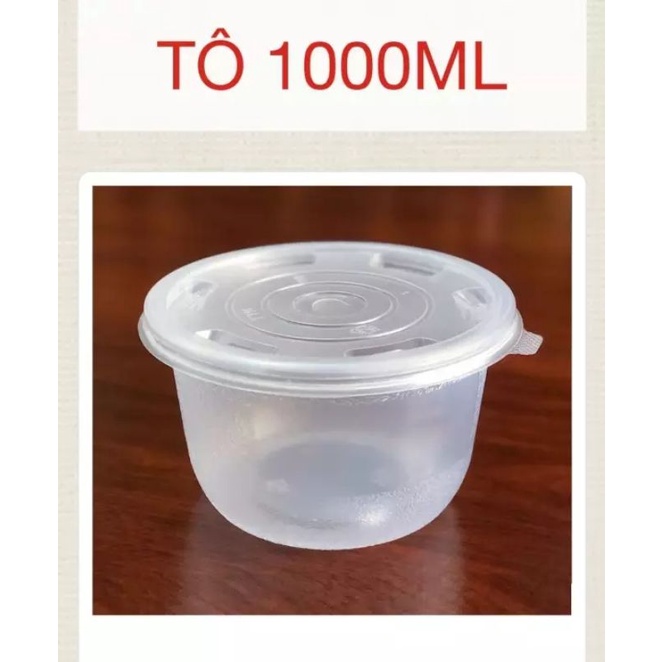 1 lốc 25 bát 1000ml đáy bầu có nắp dùng 1 lần