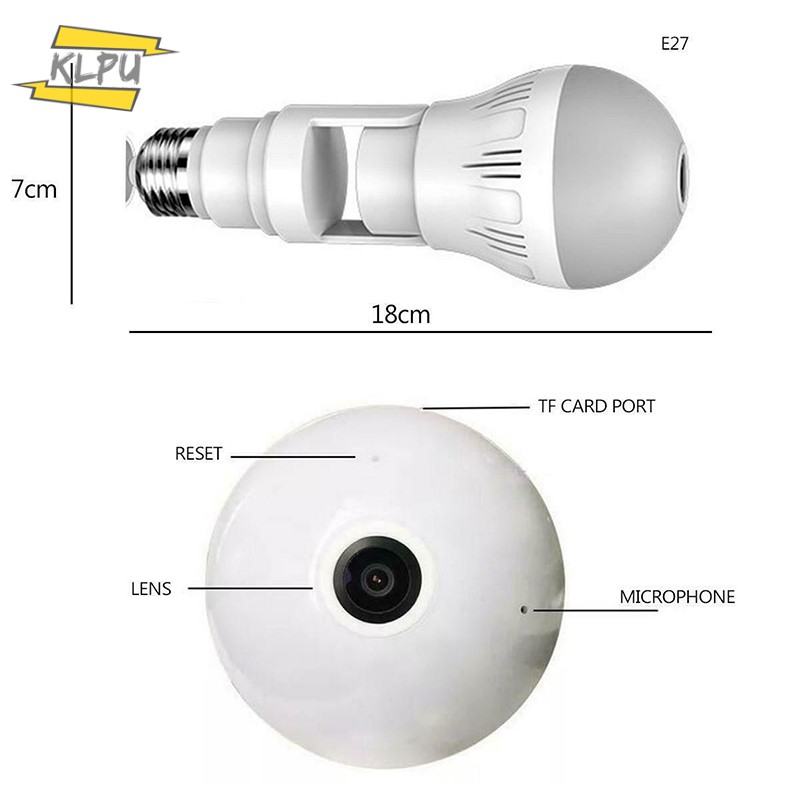 Camera An Ninh Hình Bóng Đèn Xoay 360 Độ Hd 1080p