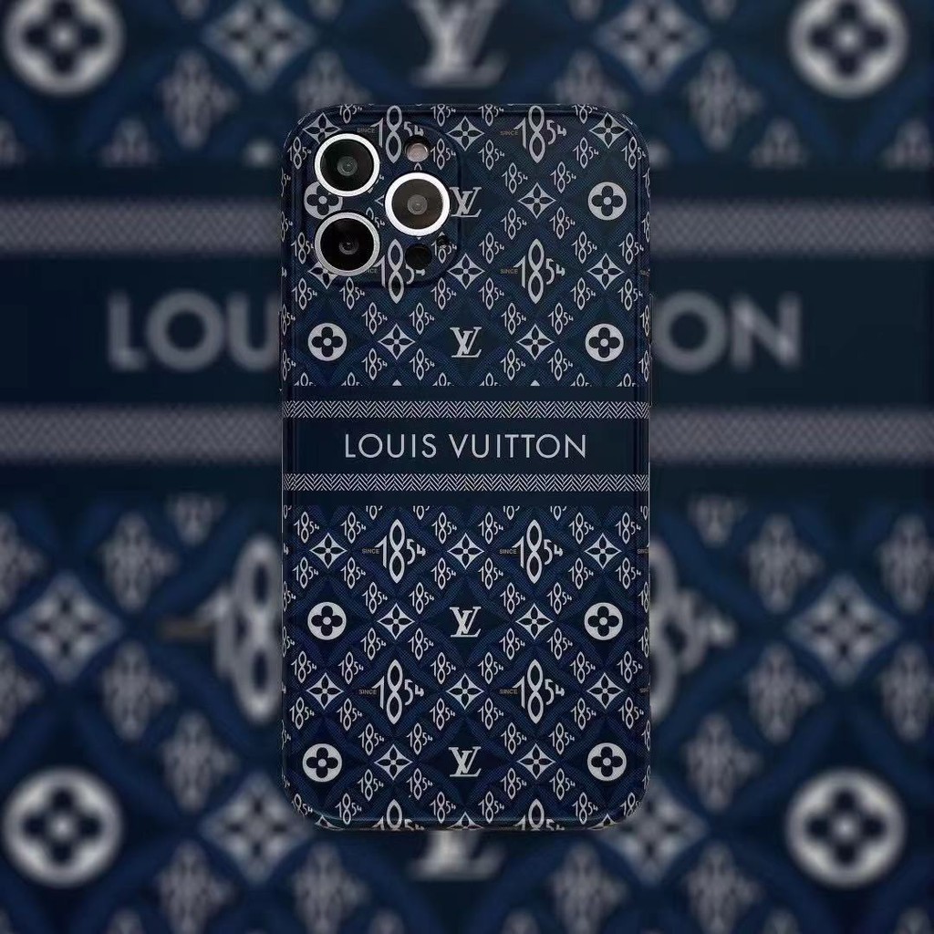 Ốp Điện Thoại Vải Denim Xanh In Logo Lv Sang Trọng 2021lv I12pro Iphone11 Xr I7 Ix Xs Max