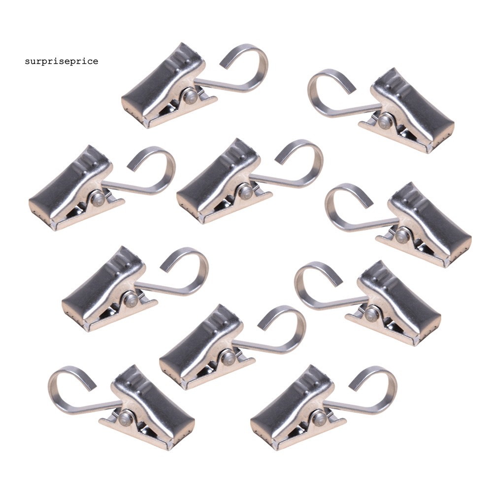 Set 10 Móc Treo Rèm Cửa Bằng Kim Loại Chất Lượng Cao