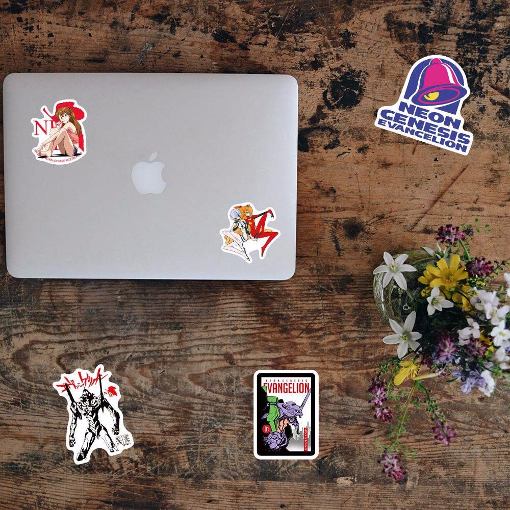 Miếng Dán Pvc Chống Thấm Nước Họa Tiết Anime Evangelion Dùng Trang Trí Vali / Laptop