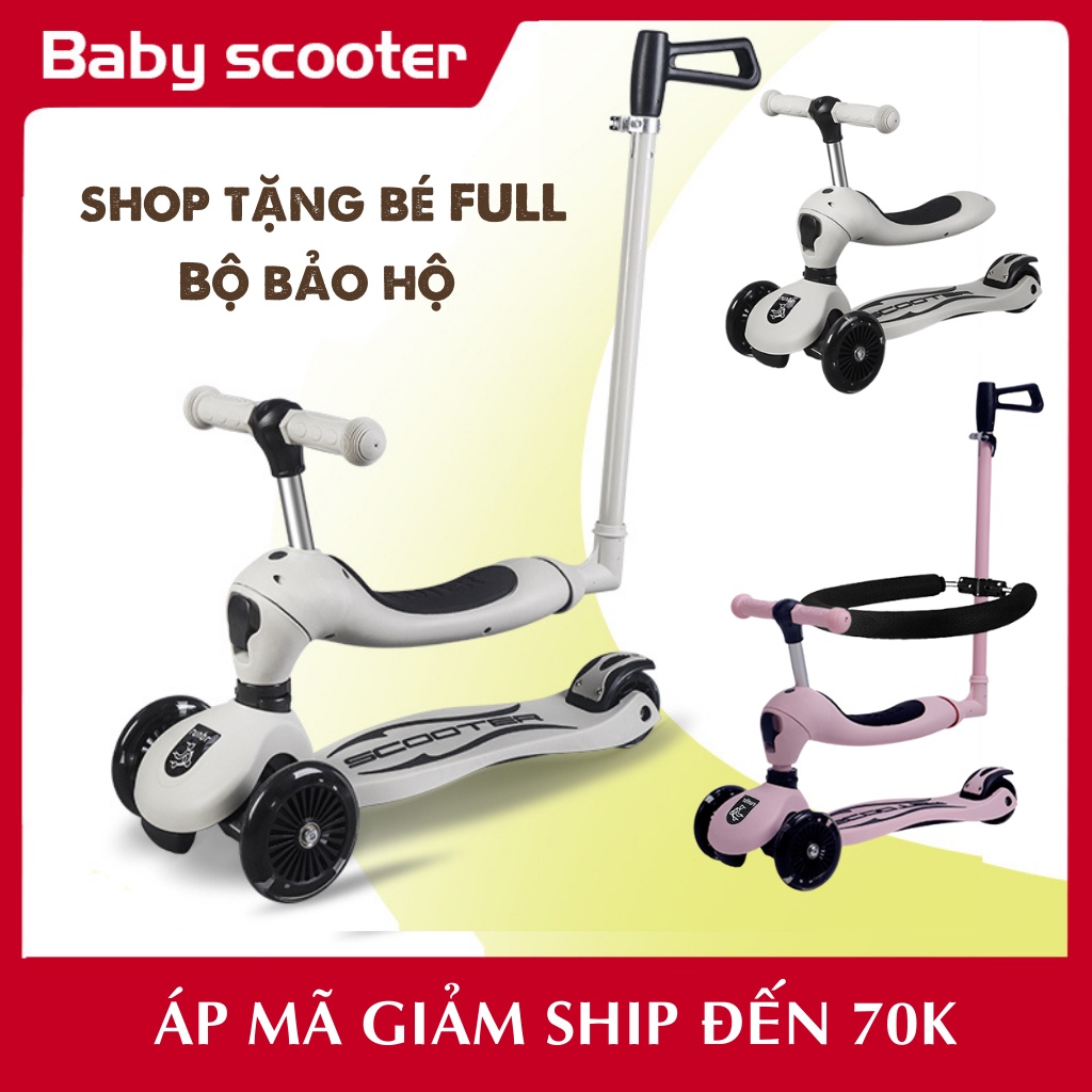 Xe Scooter cho bé PETER PAN Từ 1-8 Tuổi Có Tay Đẩy, trượt chòi chân cho bé- scoot and ride