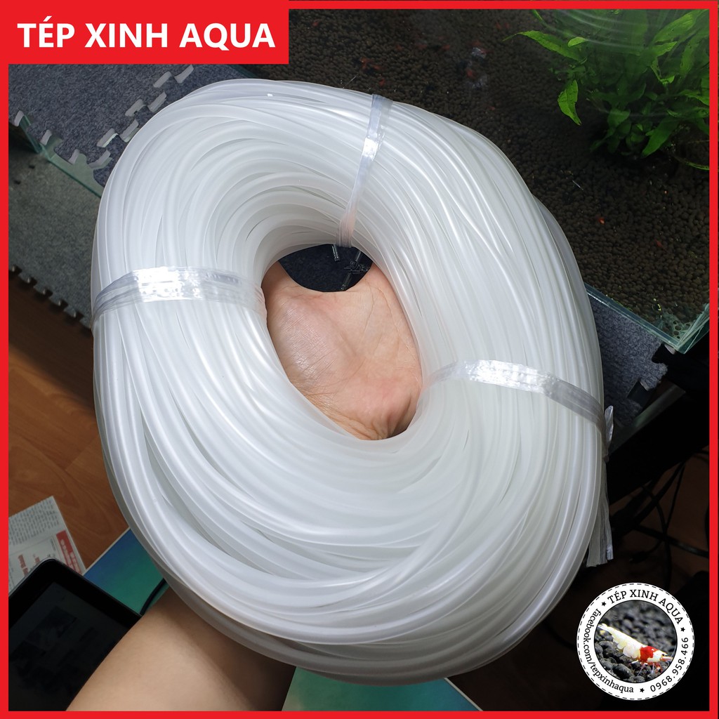 Ống dây sủi oxi cho bể tép, bể cá cảnh  - Dẻo co dãn - màu trắng -  Tép xinh Aqua