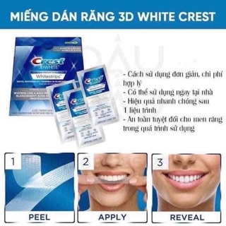 Miếng dán trắng răng Cresst 3D White Mỹ