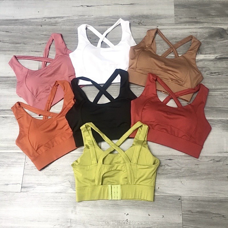 Áo Bra Tập Gym Yoga Nữ Sẵn Mút Đan Dây Cài Sau Nâng Giữ Ngực Tốt