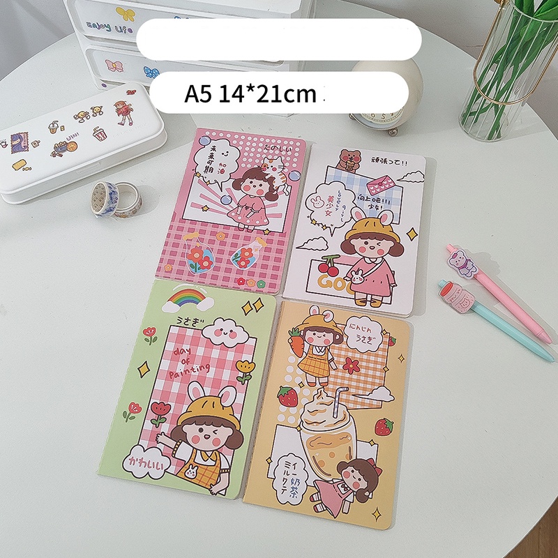 Sổ Tay 30 Trang Khổ A5 Họa Tiết Hoạt Hình Đơn Giản Sáng Tạo