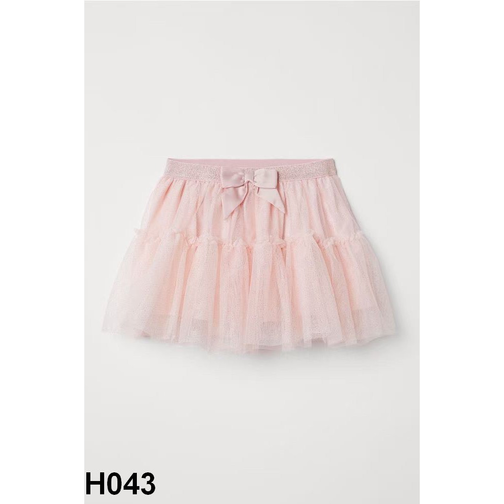 Chân váy HM xk hồng xanh ghi bên ngoài có voan