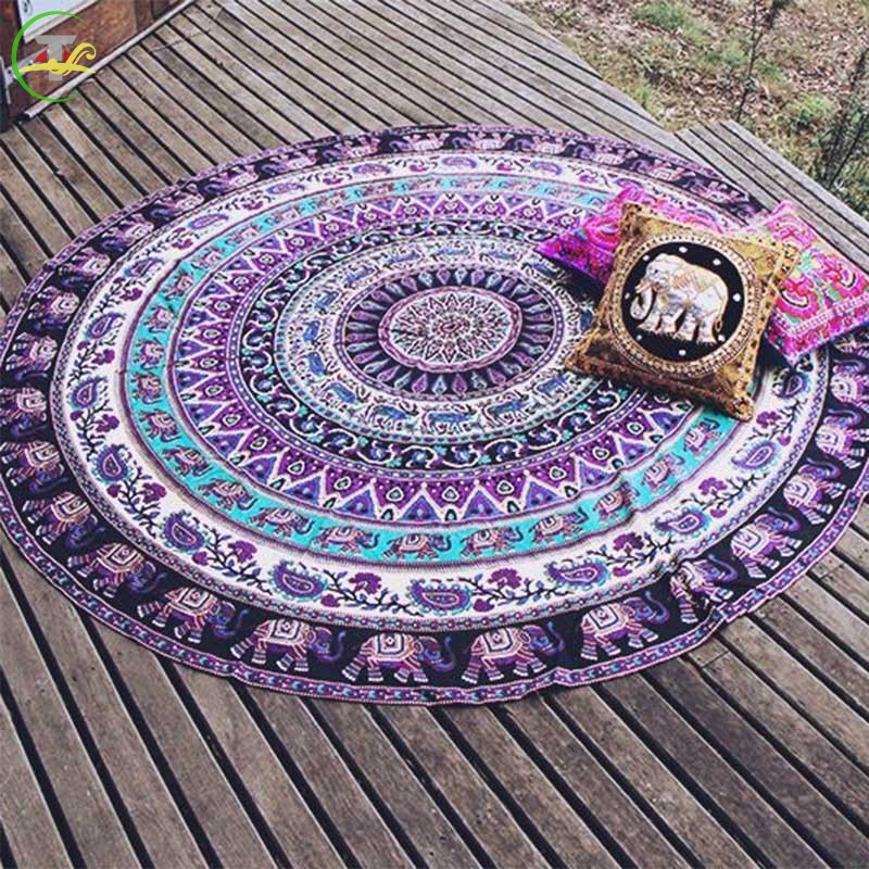 TG Round Mat Tapestry Beach Mats Picnic Throw Rug Blanket Bohemia Style Mat @vn