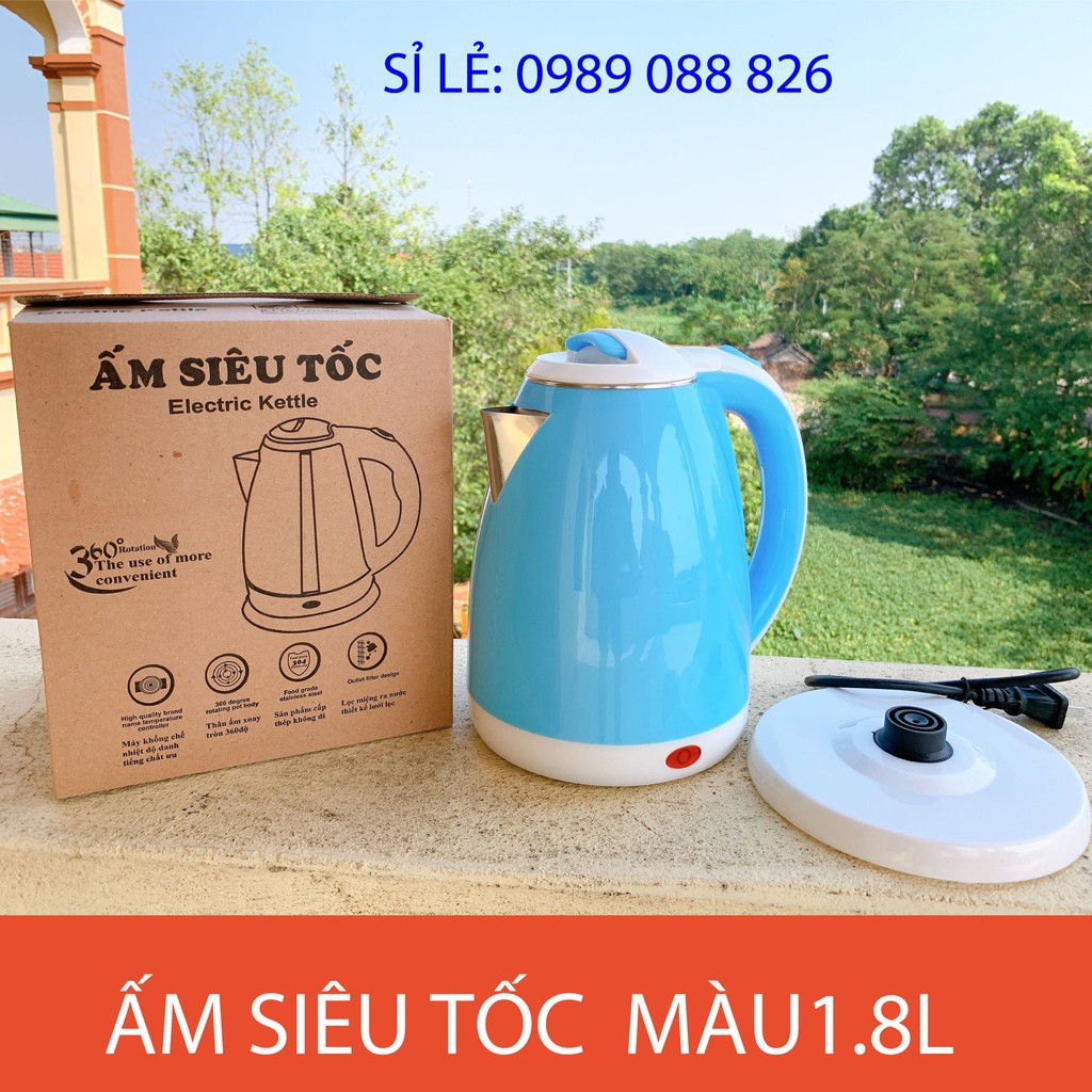 Ấm đun nước siêu tốc màu 2 lớp ELECTRIC 1.8L