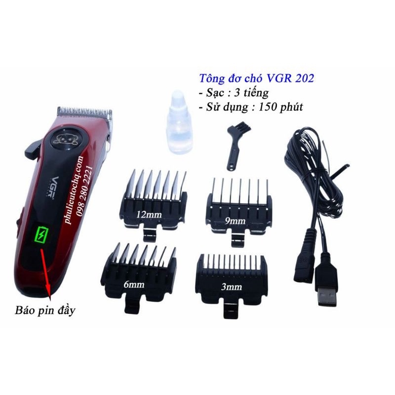 Tông đơ cắt thú cưng chó mèo vgr 202