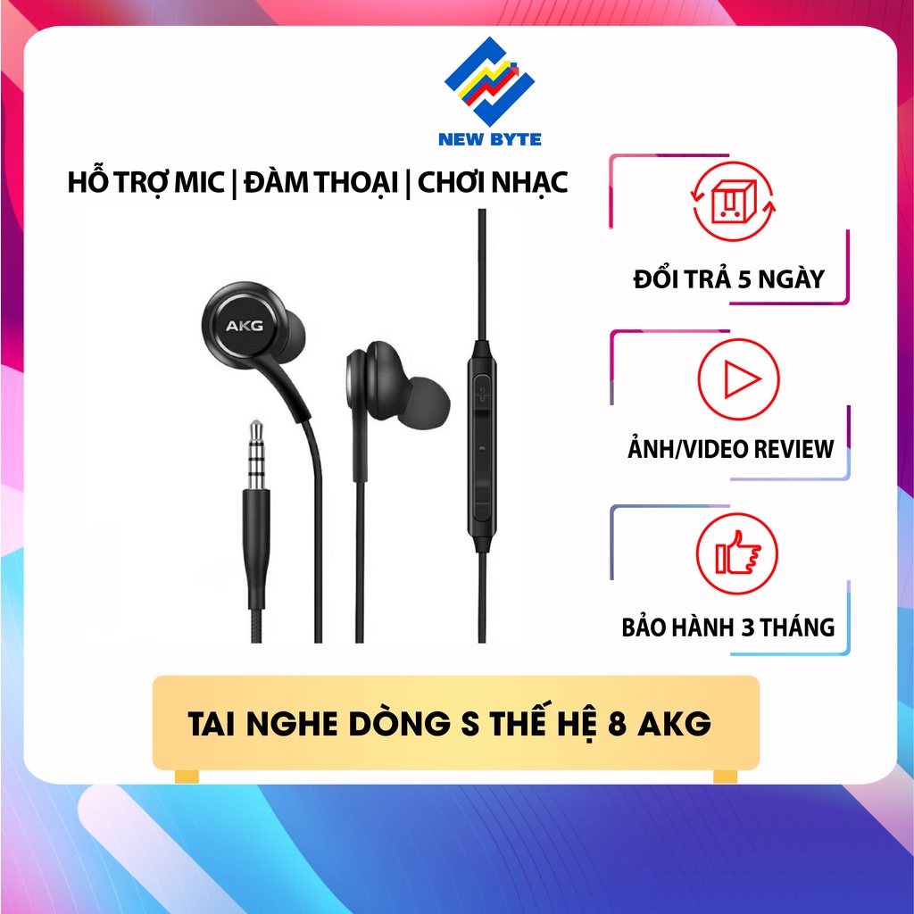 Tai nghe nhét tai dòng S thế hệ 8 có dây dài 1.2m jack 3.5 có mic hỗ trợ đàm thoại và nghe nhạc cực đỉnh