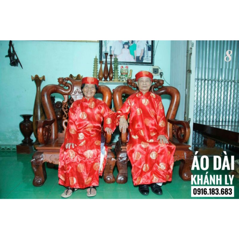 Áo Dài Mừng Thọ+ Quần+ Mấn mừng thọ Khánh Ly