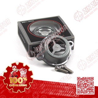 Nắp Lọc Nhớt CNC Bạc Có Mặt Kính Trong Suốt - Satria FI, Raider FI - PV-Technik