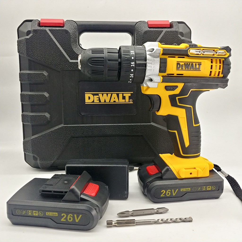 [FREESHIP] MÁY KHOAN DEWALT 26V - CÓ BÚA - KHOAN TƯỜNG, BÊ TÔNG, BẮT VÍT - 2 PIN 5 CELL - MÁY KHOAN PIN DEWALT 26V