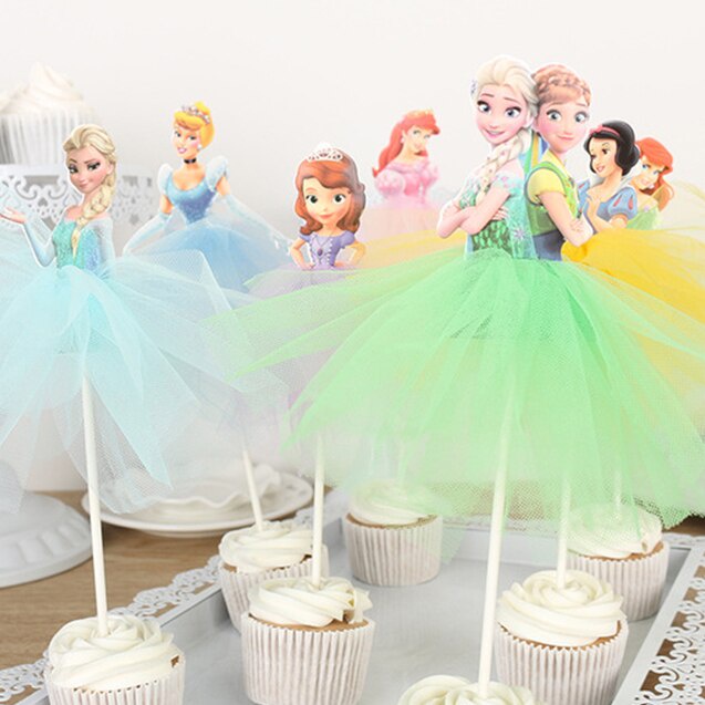 DISNEY 1 Topper trang trí bánh kem sinh nhật hình công chúa Elsa 13cm