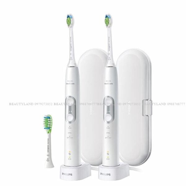 Bộ Đôi Bàn chải điện Philips Sonicare 6100 Protective Clean Whitening, PerfectClean [Hàng Mỹ]