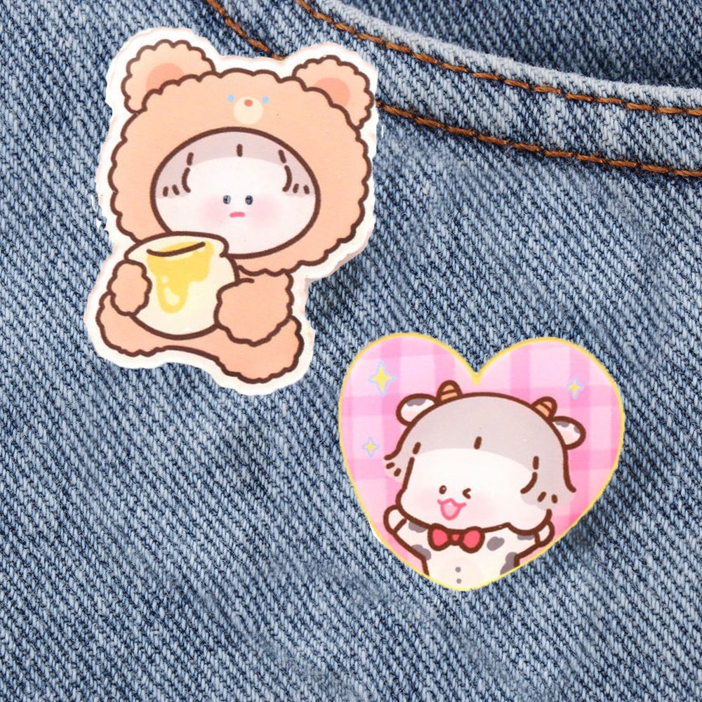 Ghim Cài Áo Hình Bánh Quy Hoạt Hình Chống Ánh Sáng Thích Hợp Làm Quà Tặng Cho Bạn Gái/ Bạn Gái
