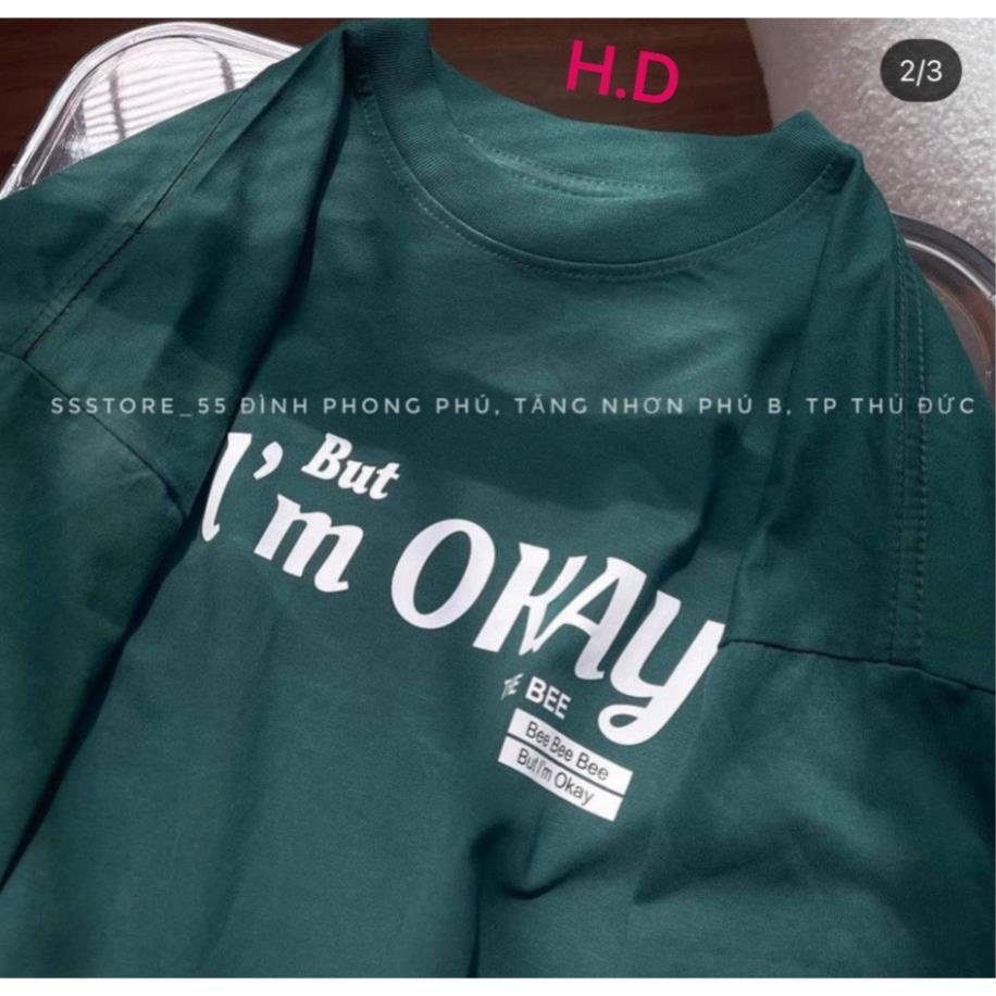 Áo phông OKEY Nam Nữ , Form thụng tay lỡ Unisex Năng động trẻ trung- Chữ in nổi sắc nét