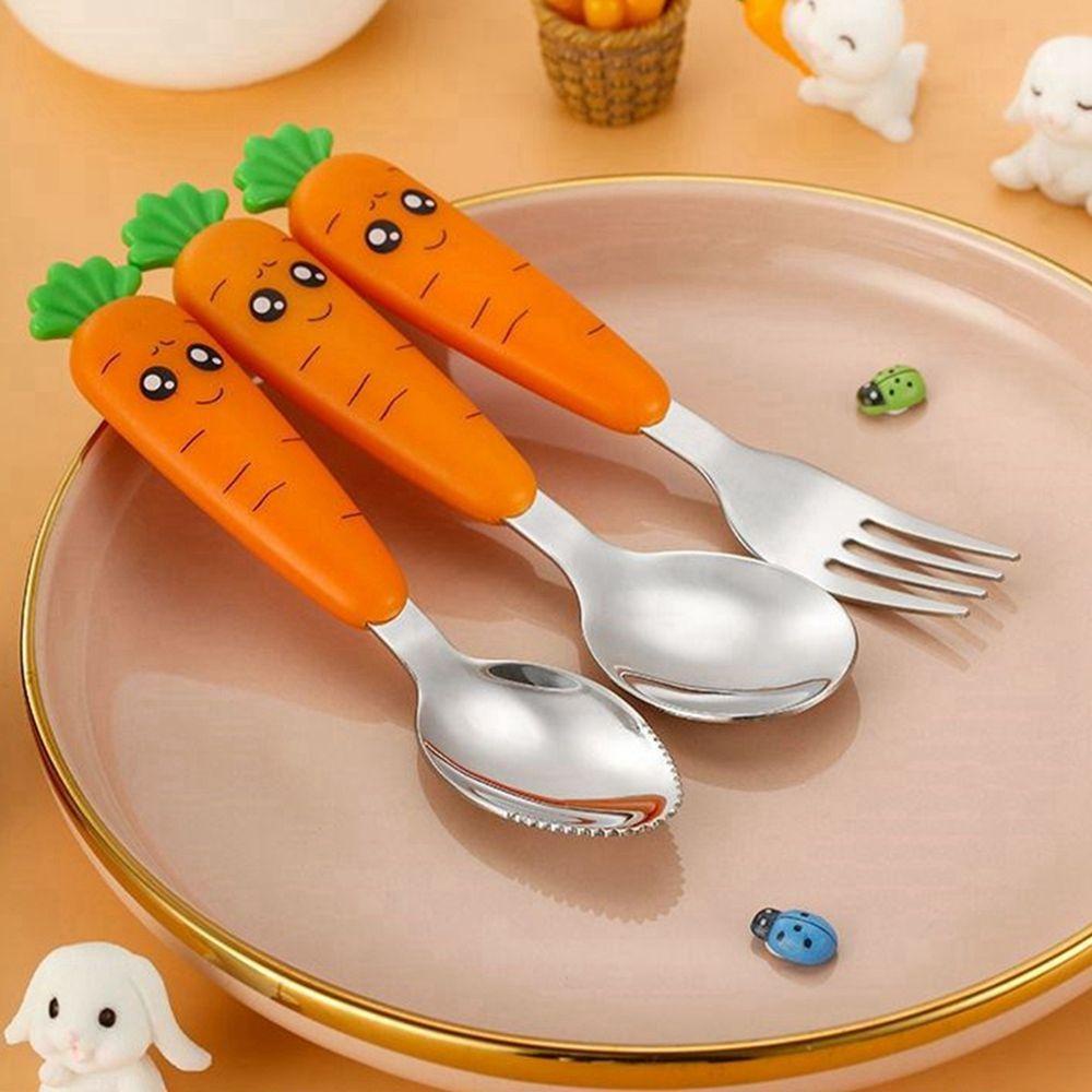 YIYU Bộ Dụng Cụ Ăn Uống Hình Củ Cà Rốt Dễ Thương Cho Bé