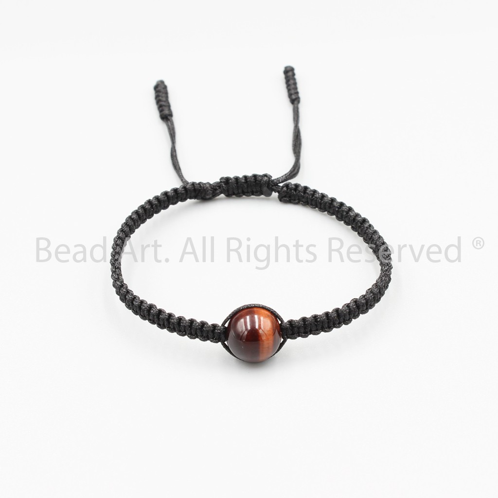 Vòng Tay Thắt Dây Chatoyant Đỏ 10MM Loại AA, Hoả, Thổ, Phong Thuỷ, Chuỗi Hạt, Yoga S50 - Bead Art
