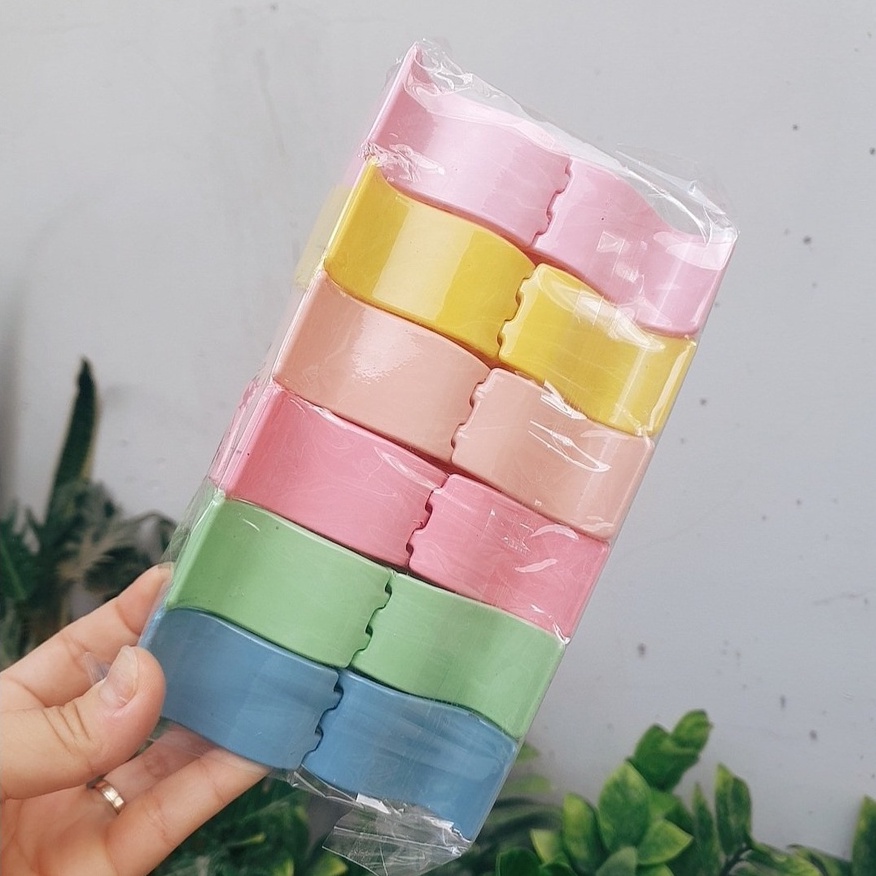 Kẹp Tóc Càng Cua 5 Răng màu Paste phong cách netro