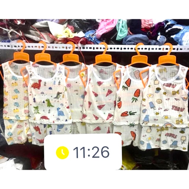 Bộ ba lỗ côtton giấy vải QC