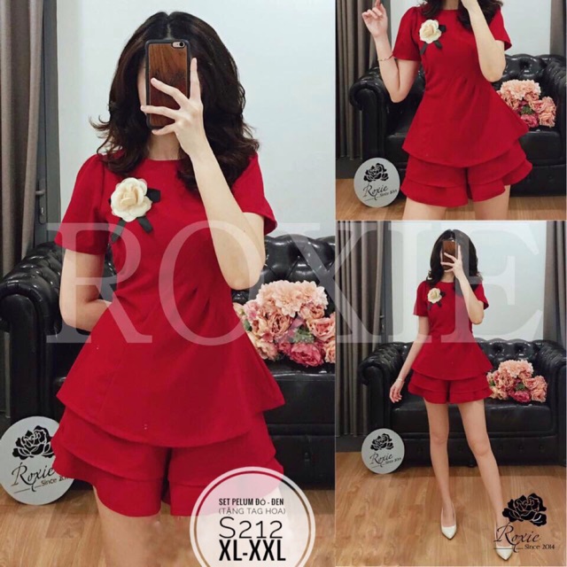 Set Áo Peplum + Quần Giả Váy 2 Tầng Bigsize