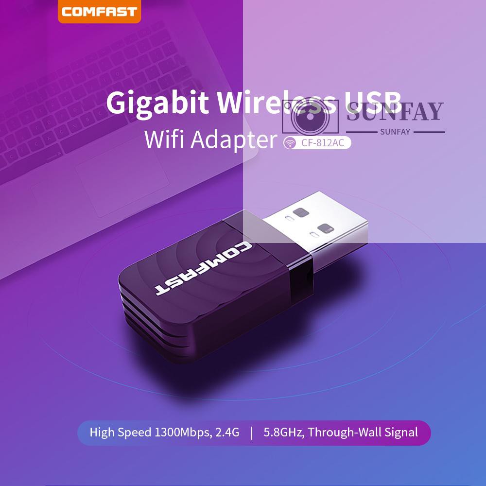Usb Wifi Comfast Cf-812Ac Ac 1300mbps 2.4g 5.8ghz | BigBuy360 - bigbuy360.vn