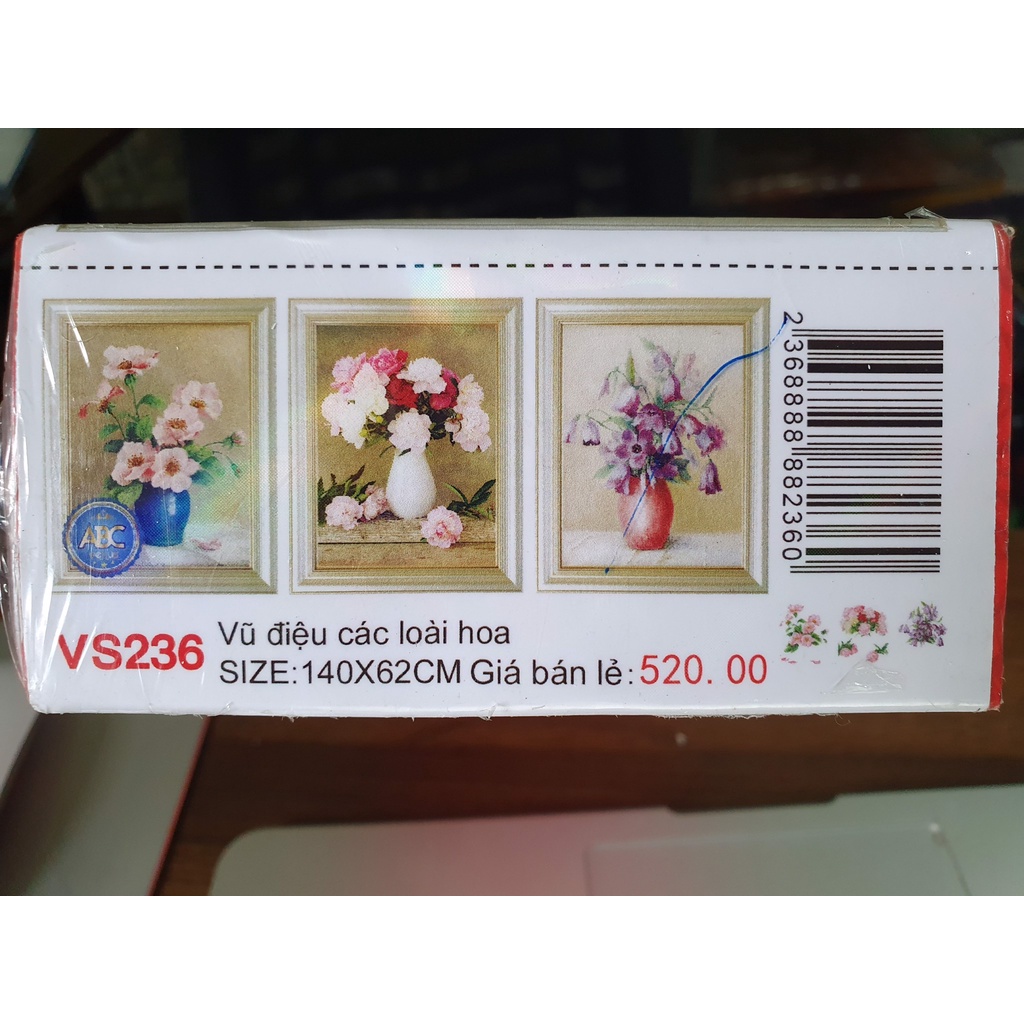 Tranh gắn đá bình hoa bộ 3 KT:140x62cm,tramh đính đá chưa đính.