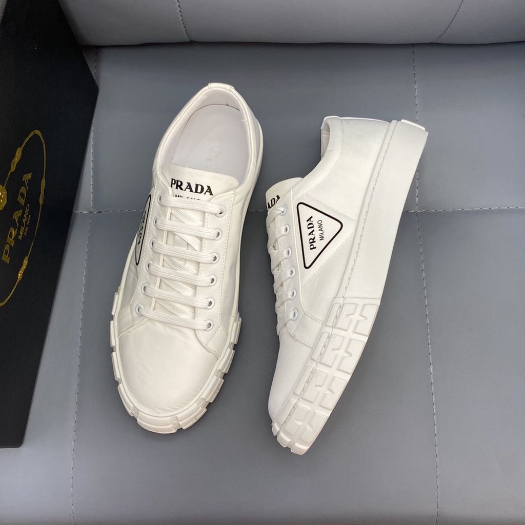 Giày sneakers nam cao cấp da thật PRADA thiết kế trẻ trung và hiện đại mang phong cách thể thao
