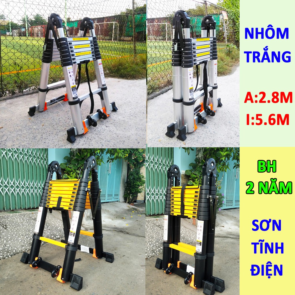 Thang nhôm rút đôi chữ A 5,6M (2.8m+2.8m) Sumika SK560D & SKS560D NEW 2020( BẢO HÀNH 2 NĂM)