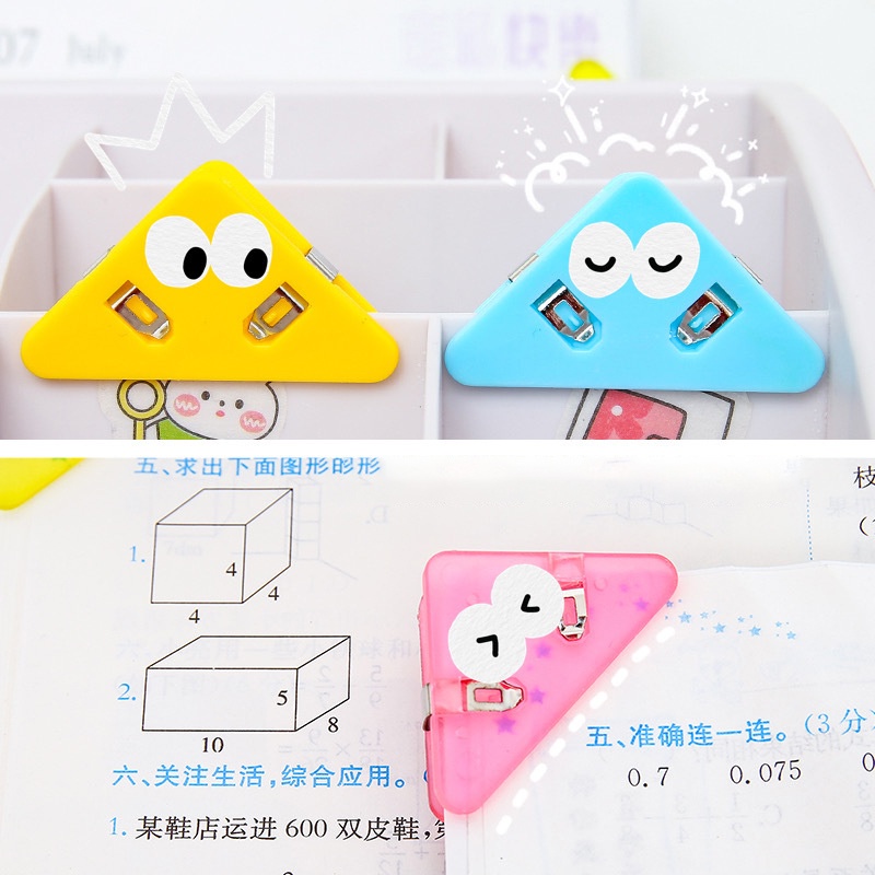 Kẹp Giấy Hình Tam Giác Bằng Nhựa Trong Suốt Dễ Thương