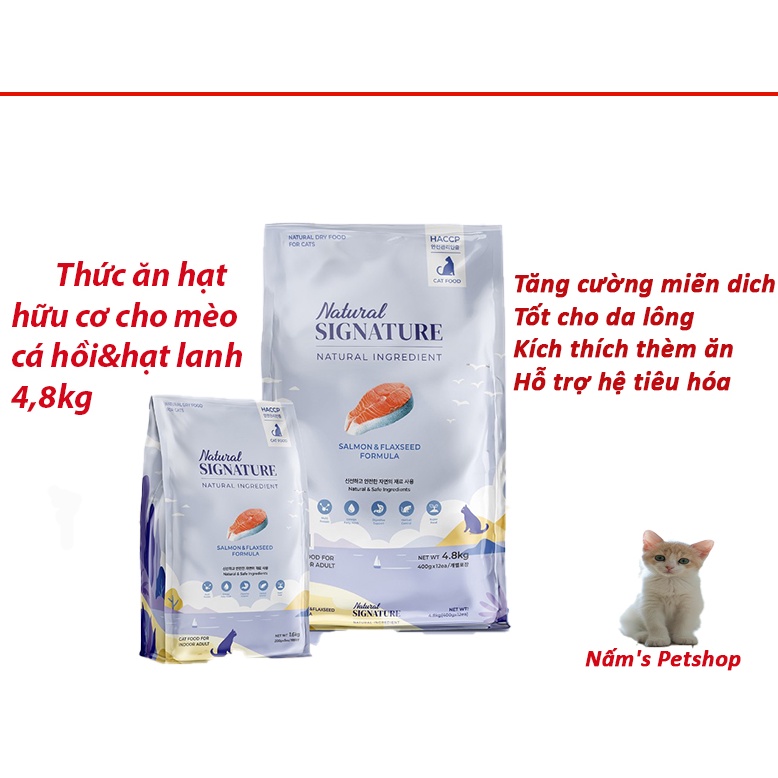 Thức ăn hạt hữu cơ cho mèo Natural Signature 4,8kg