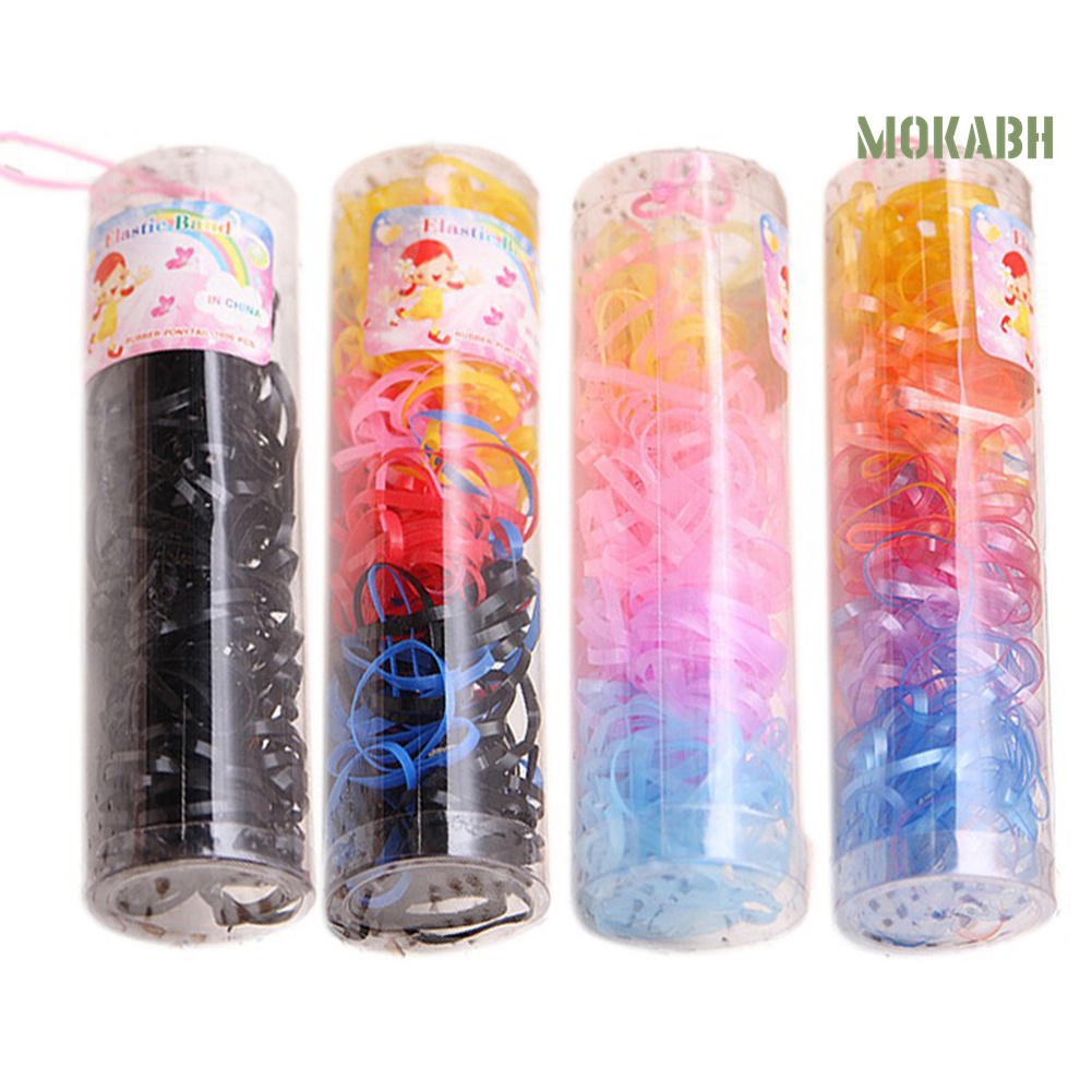 Set 220 Dây Thun Buộc Tóc Nhiều Màu Sắc Dùng Một Lần Dành Cho Bé Gái