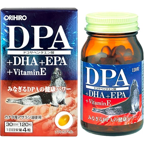 Viên uống Orihiro DPA + DHA + EPA + Vitamin E hỗ trợ tim mạch trí não