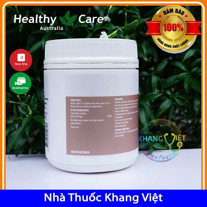 Sụn vi cá mập Healthy Care Shark Cartilage 750mg 200 viên, mẫu mới, date xa