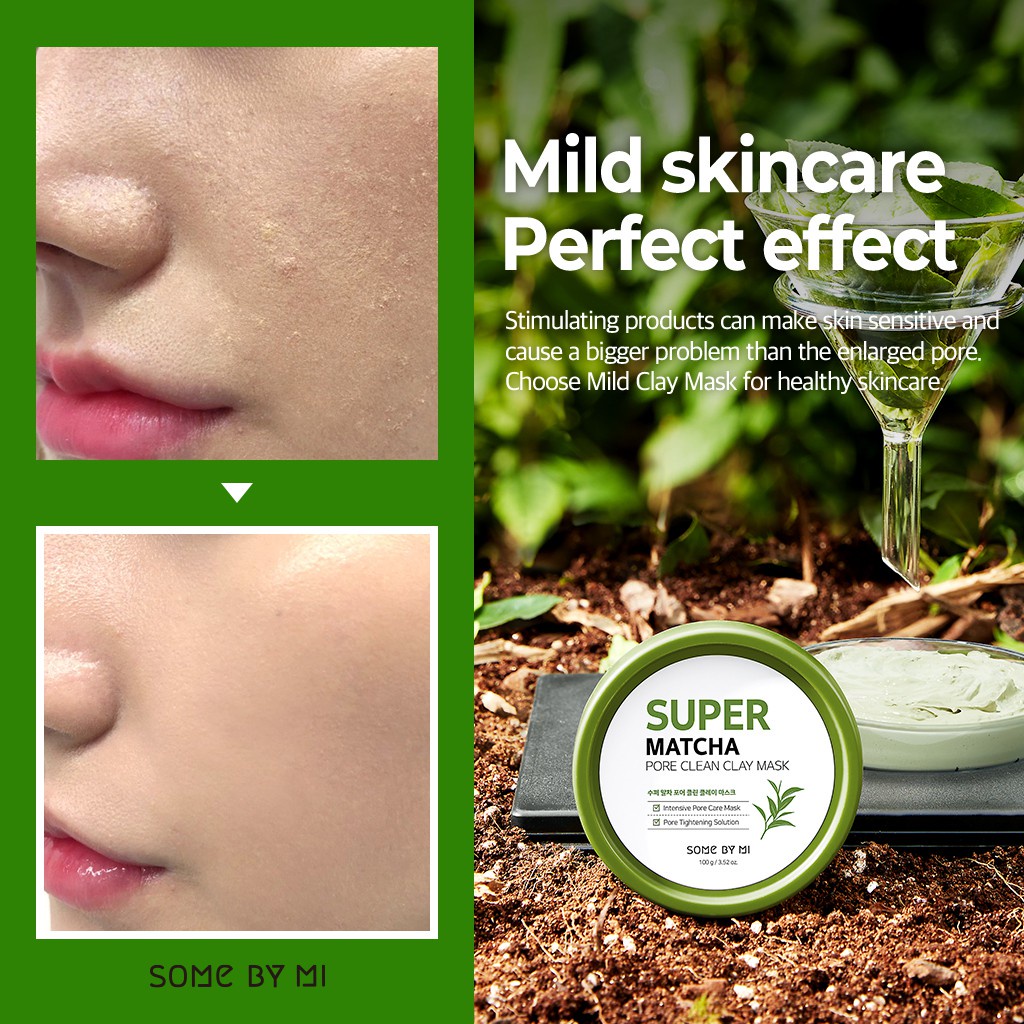 Bộ 2 Sản Phẩm Kiềm Dầu, Se Khít Lỗ Chân Lông Some By Mi Super Matcha Pore (Sữa Rửa Mặt + Mặt Nạ Đất Sét)
