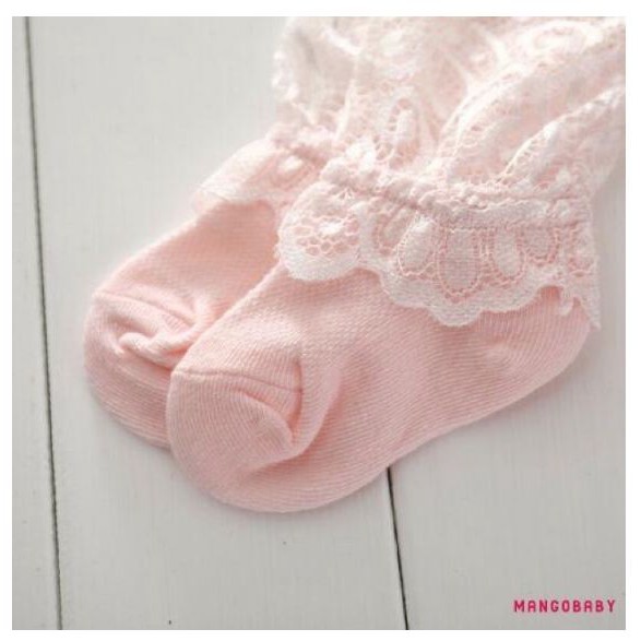 Tất ren xinh dài tới gối cho bé