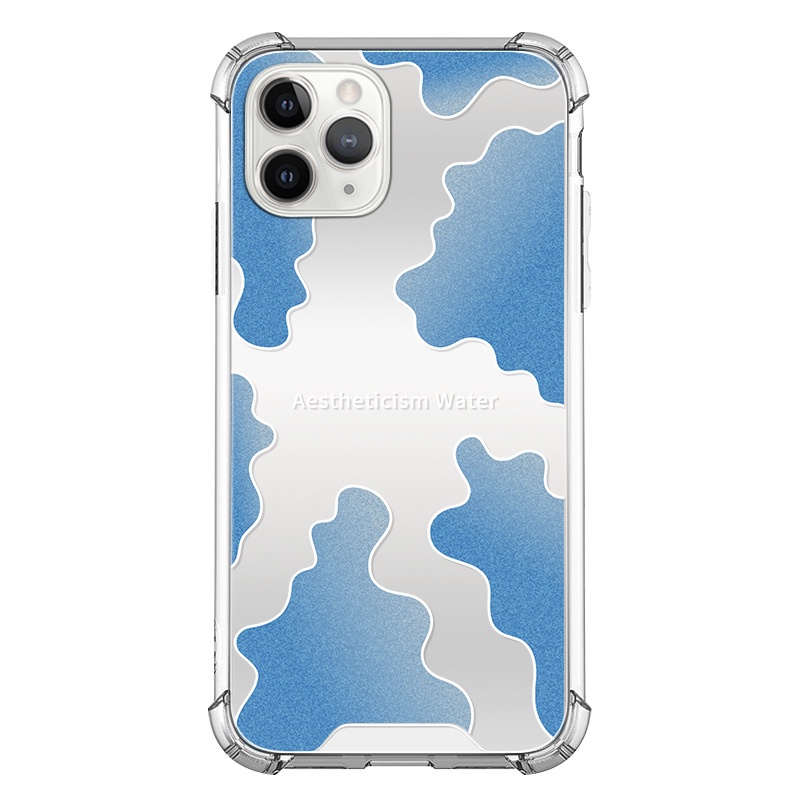 Ốp lưng iphone Ốp Điện Thoại Tráng Gương Màu Xanh Dương Gradient Cho Iphone 11 promax 6 6S plus 7 7plus 8 8plus x xr xs 11 12 13 pro max 7plus 8plus x xr xs 11 12 13 pro max Dinuo case