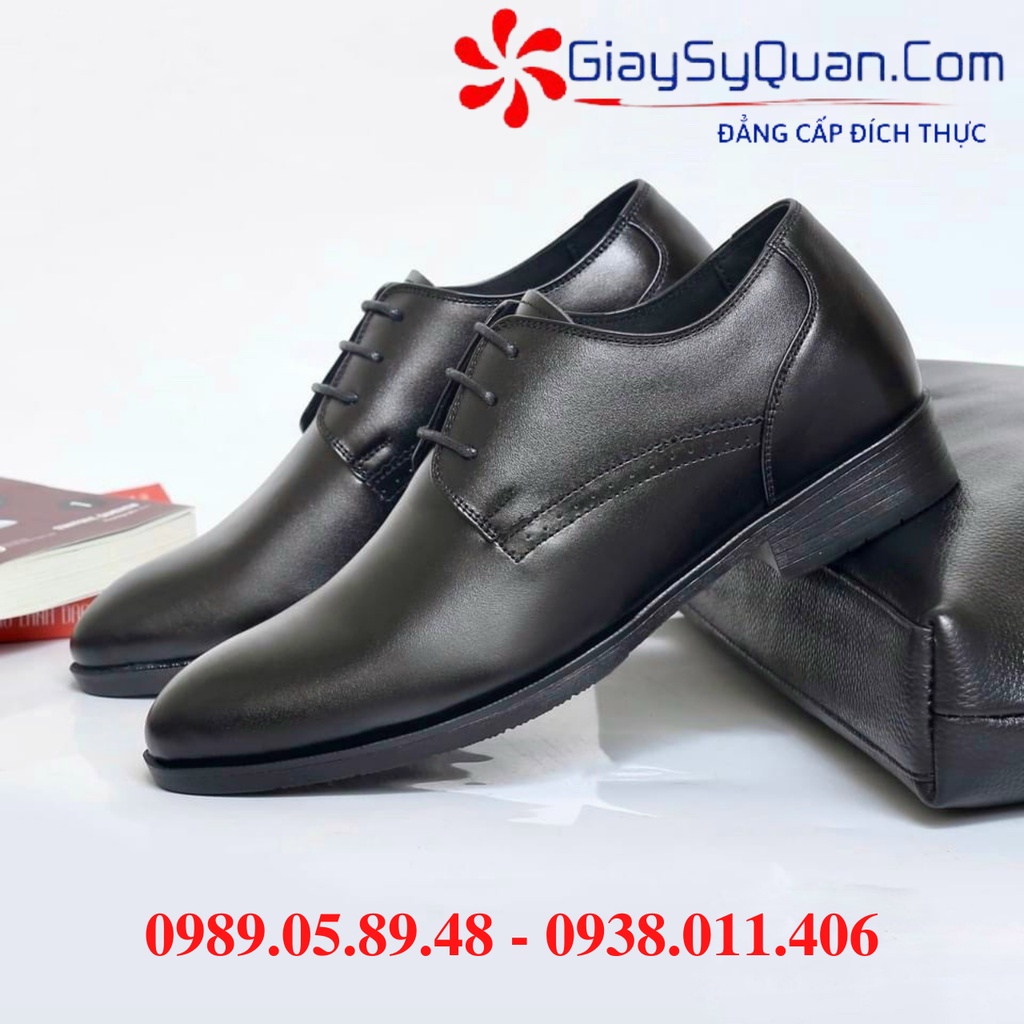Giày tây nam công sở tăng chiều cao da thật mã  GC02 màu den